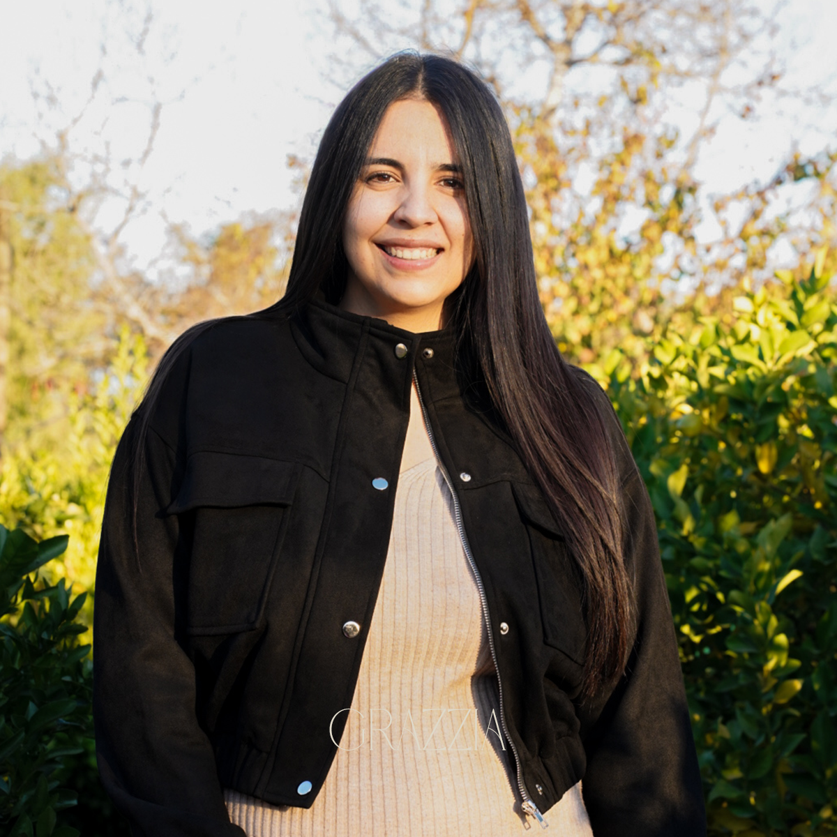 Chaqueta Siena Bomber Efecto Gamuza