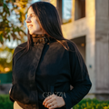 Chaqueta Aviador Efecto Gamuza - Negro