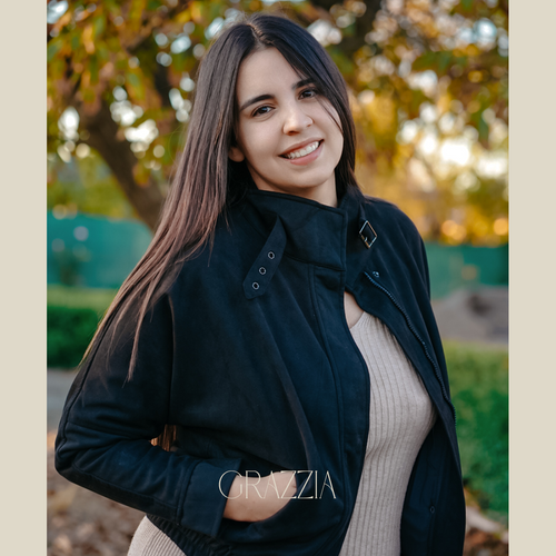 Chaqueta Aviador Efecto Gamuza - Negro